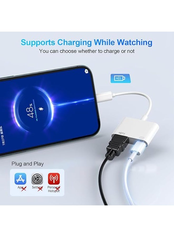 محوّل Lightning إلى HDMI بدقة 1080P | مزامنة فيديو وصوت مع دعم الشحن – جودة موثوقة - Image 3